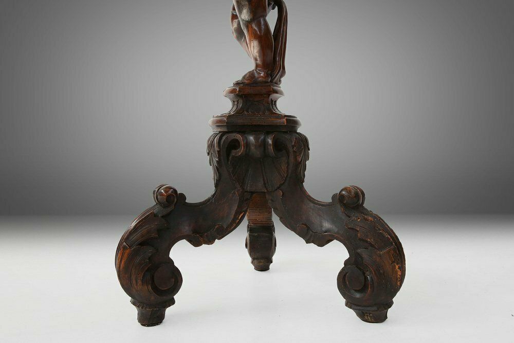 Vintage Pedestal Table With Putti, 1850s photo vintage