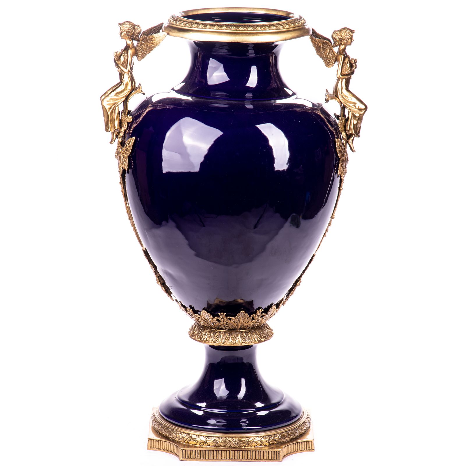 Luxury Antiqua Porcelain And Bronze Floor Vase