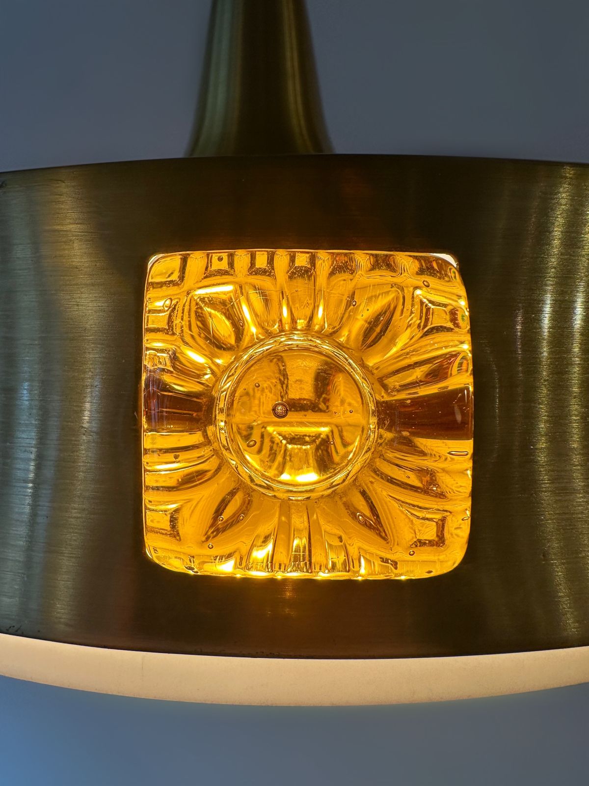 Space Age Brushed Brass Lamp By Carl Fagerland For Orrefors Of Sweden, 1954 photo 375.0