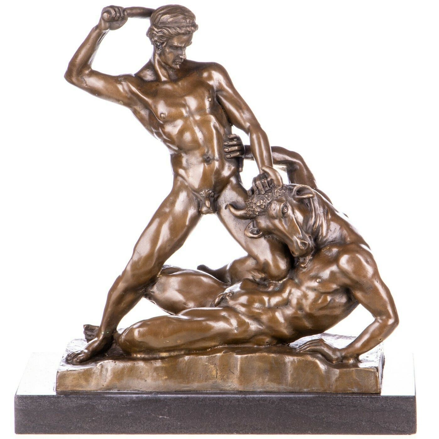 “Theseus And The Minotaur” Mythological Bronze Figure, Inspired By Ramey’s Masterpiece.