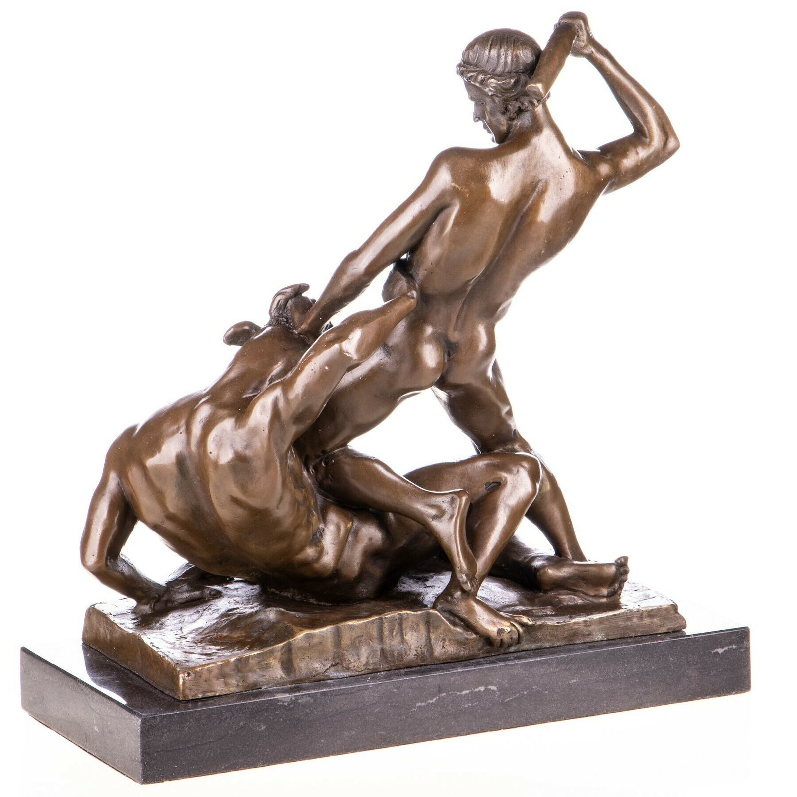 “Theseus And The Minotaur” Mythological Bronze Figure, Inspired By Ramey’s Masterpiece. photo Art