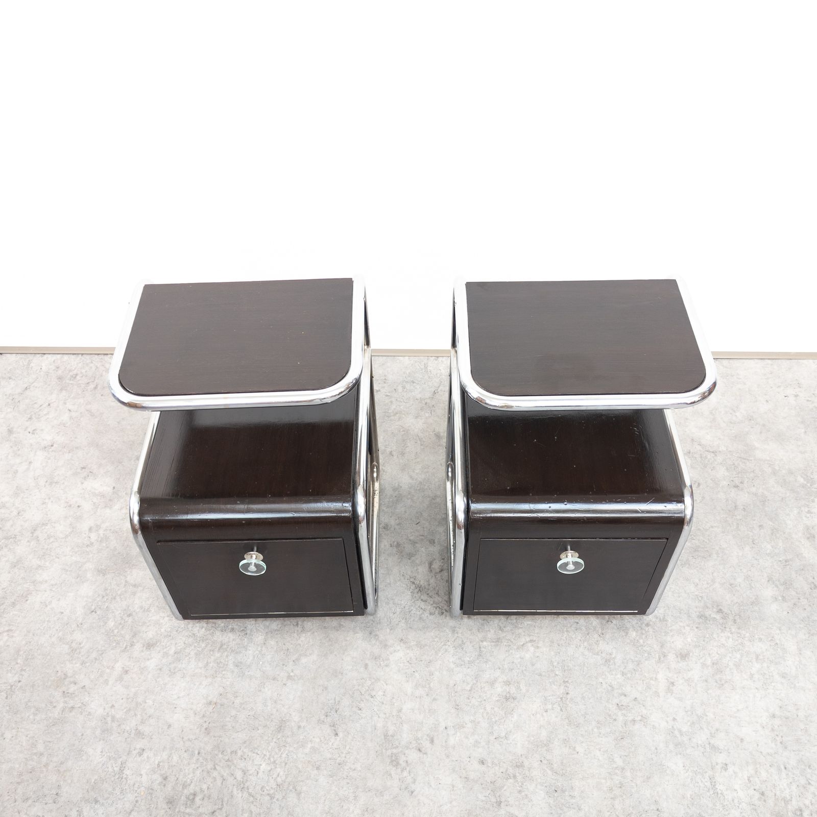 Unique Bauhaus Tubular Steel Night Stands By Hynek Gottwald photo buy