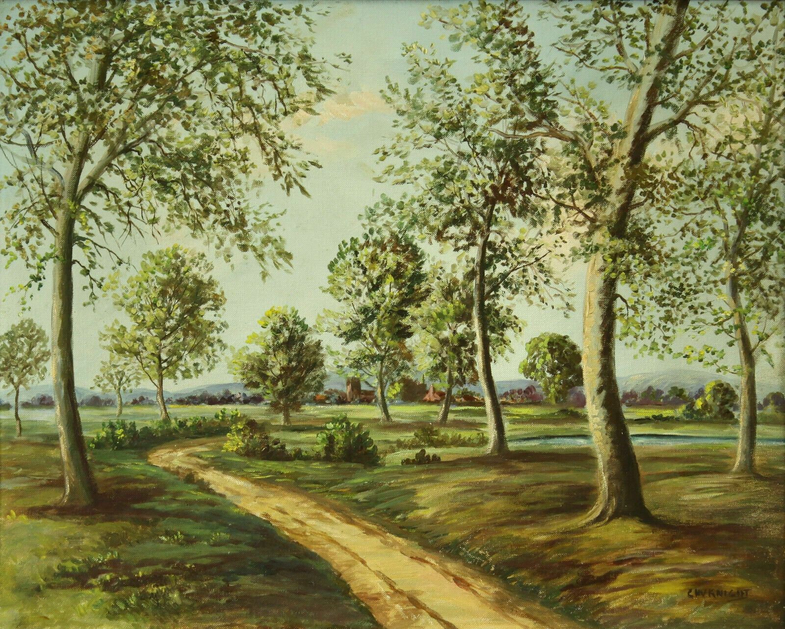 Oil On Canvas By C H V Knight. Summer Landscape photo furniture