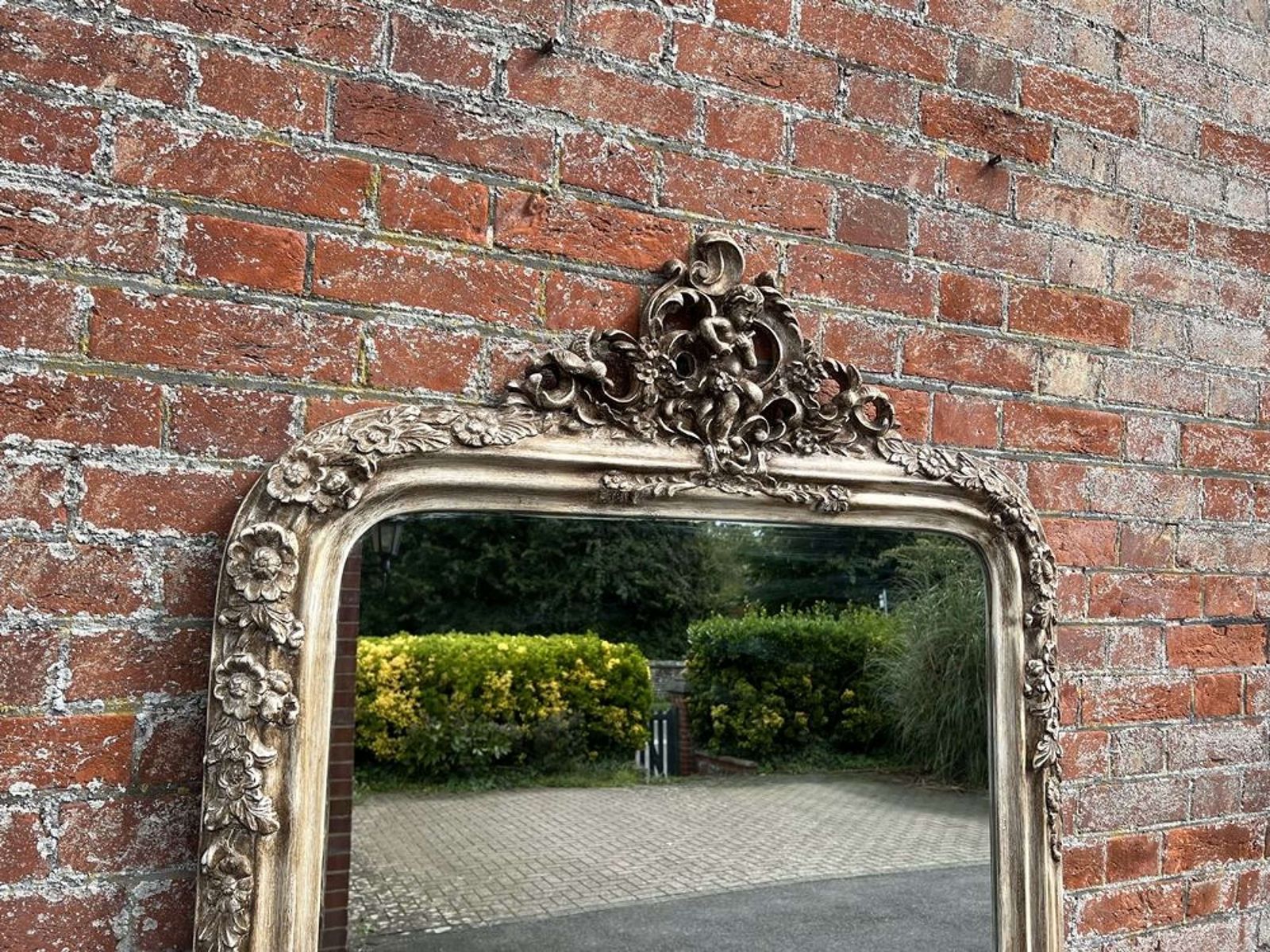 An Exceptional Large Early 20th C French Ornate Painted Mirror. photo 1495.0