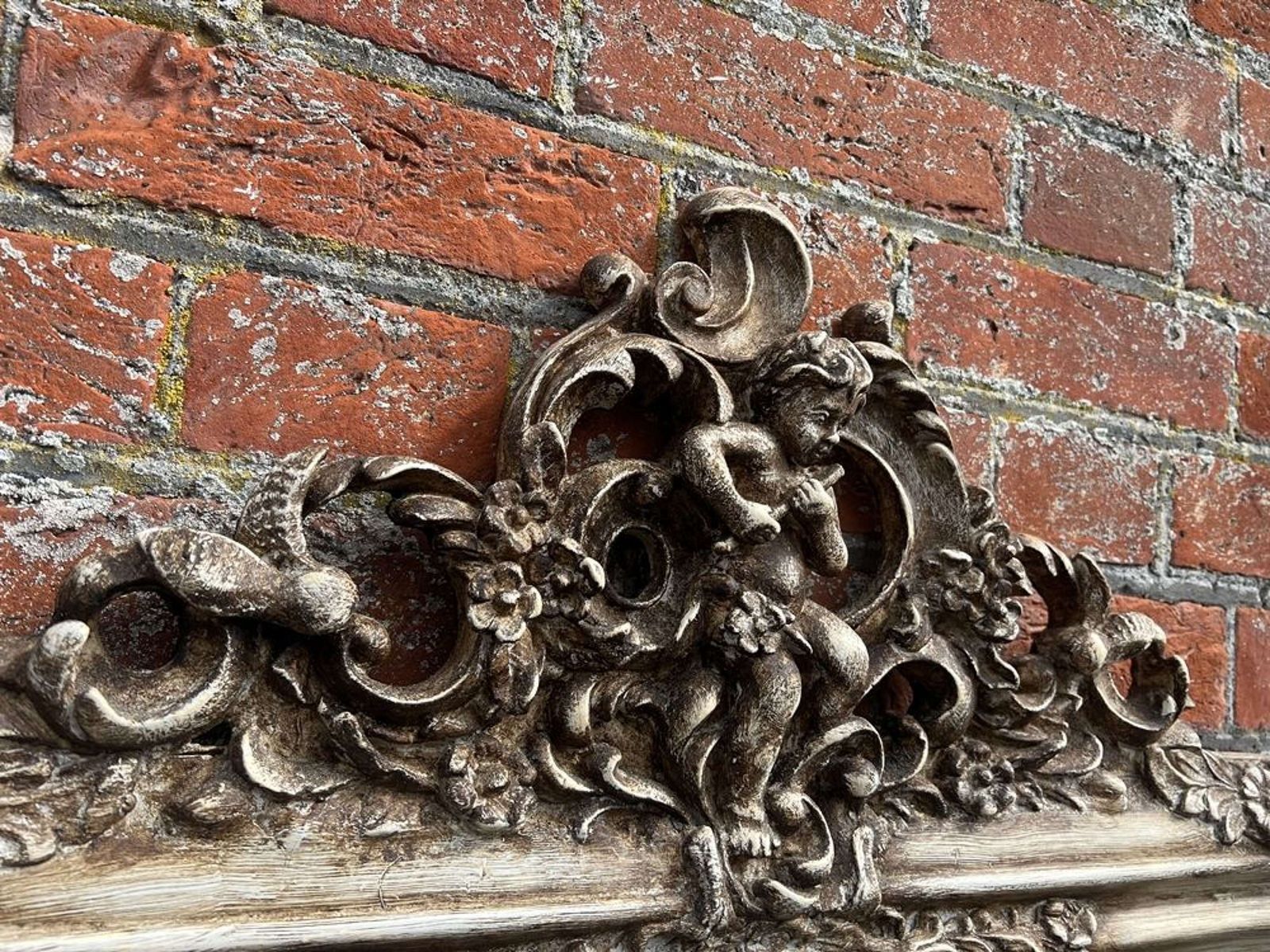 An Exceptional Large Early 20th C French Ornate Painted Mirror. photo vinterior