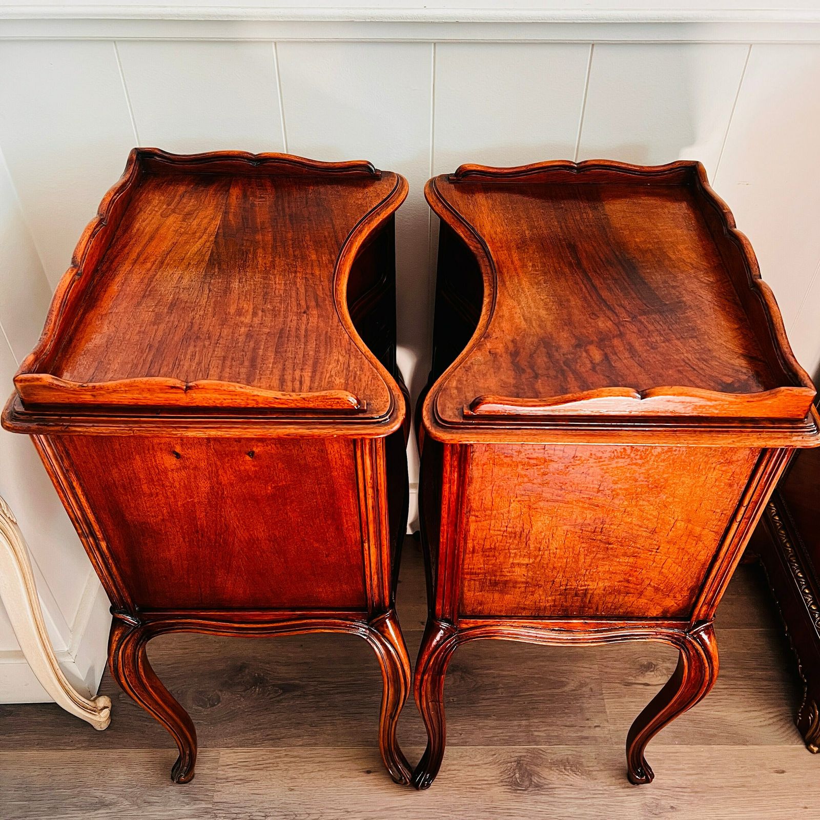 French Country Bedside Cabinets: Vintage Pair Of Nightstands With Drawers For Storage And Style, A Must Have photo vinterior