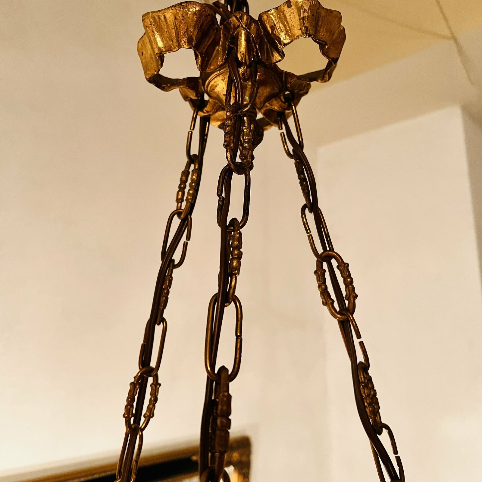 Stunning French 19th Century Bronze Chandelier With 3 Angels   Cherubs Holding Lights photo buy