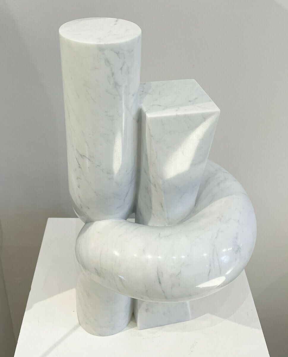 Contemporary Belgian White Marble Sculpture By Piet Van Loocke photo furniture