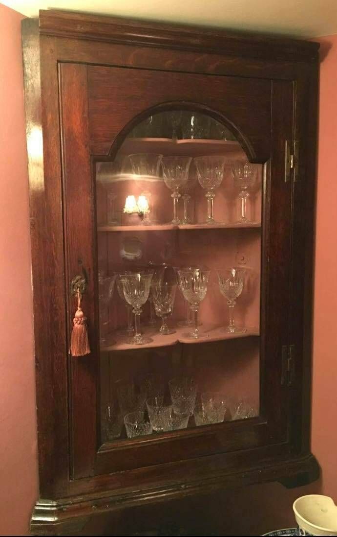Georgian Glazed Corner Cabinet / Made In England C1780 / Free Delivery photo Furniture