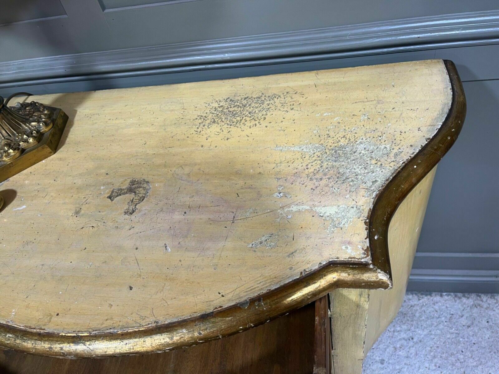 Antique Painted Chest Of Drawers Italian Origin Gilded Banding Late 1890’s photo 950.0