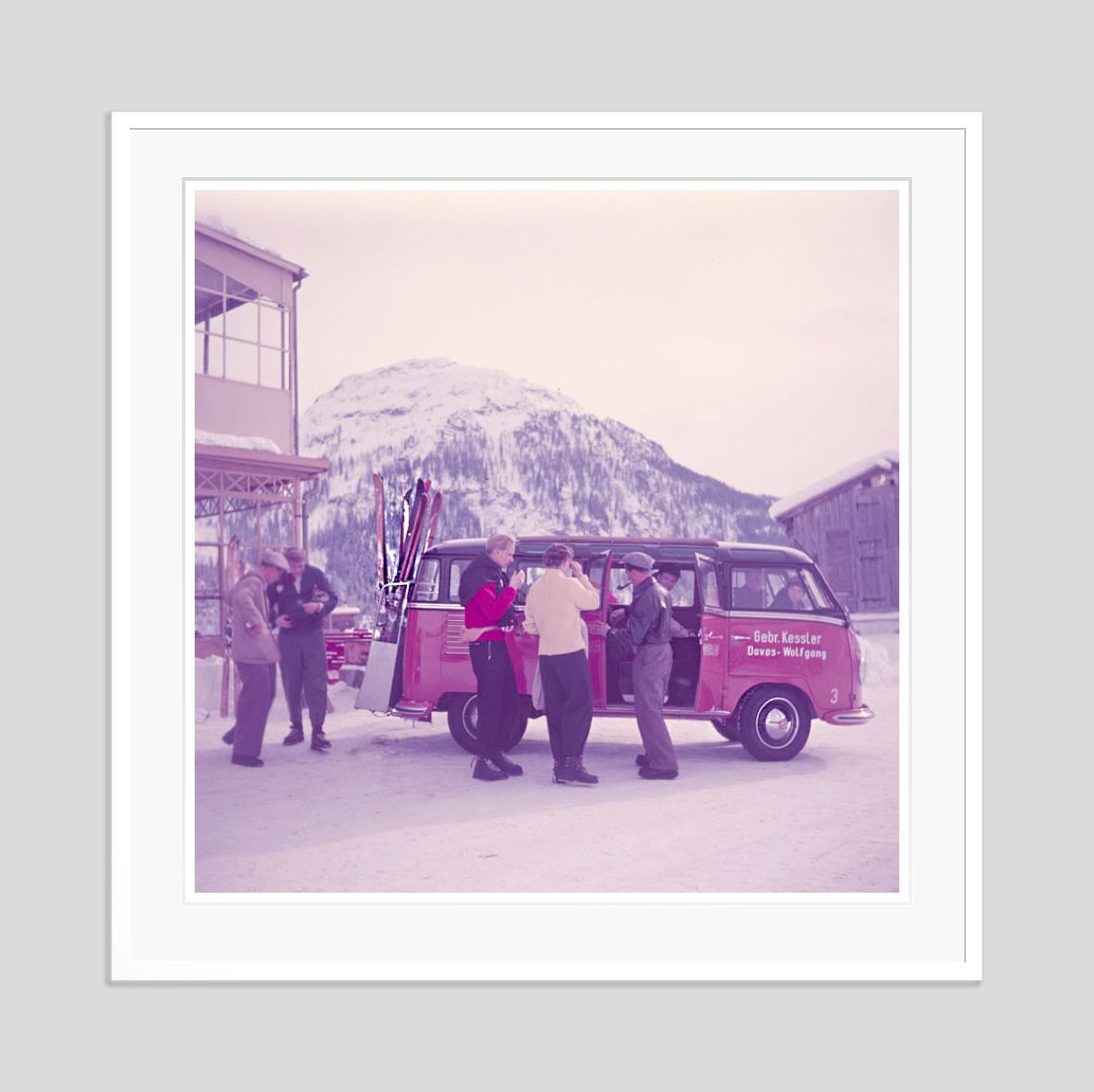 Ski Bus By Toni Frissell Archival Pigment Print Oversize Framed In White