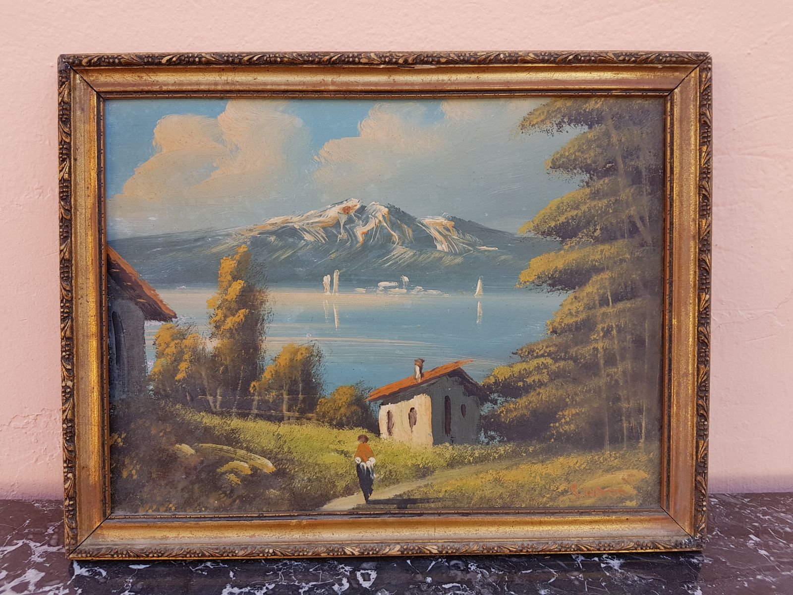 Beautiful Painting   Lake In The Woods   Oil On Canvas photo Art