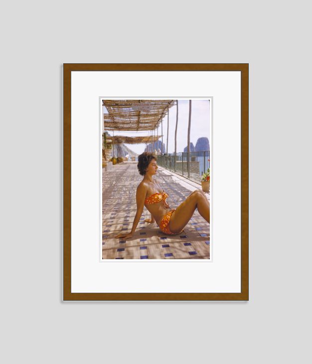 Capri Fashion By Toni Frissell Archival Pigment Print Framed In Brown