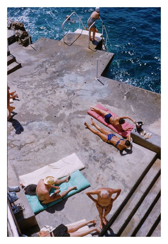Sunbathers By Toni Frissell Archival Pigment Print Framed In Brown photo furniture
