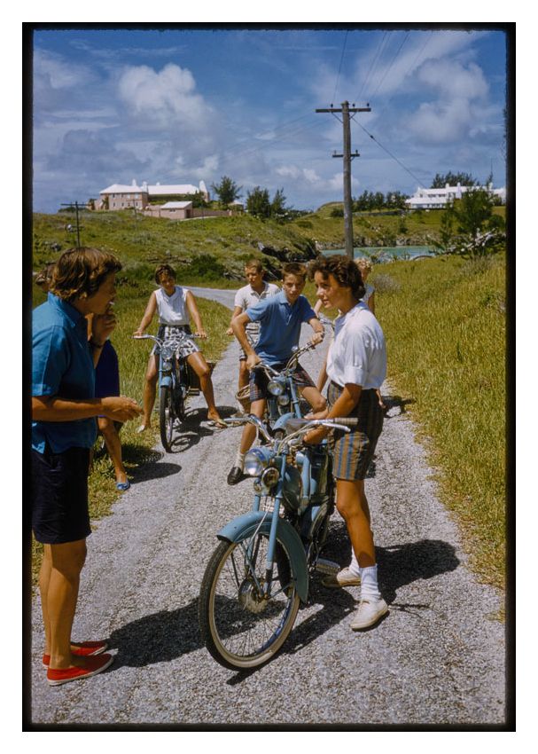 A Bike Trip In Bermuda By Toni Frissell Archival Pigment Print Framed In Black photo furniture