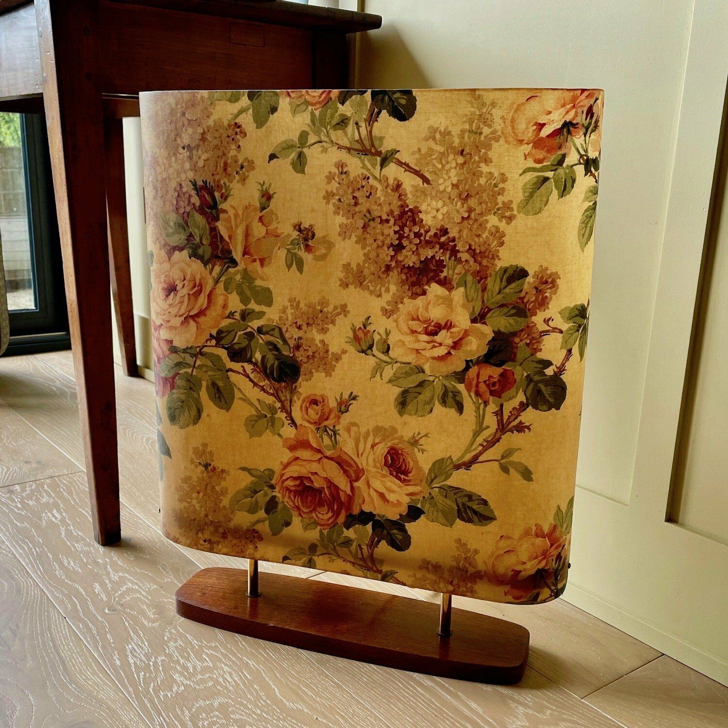 Mid Century Modern Chintz Fire Screen