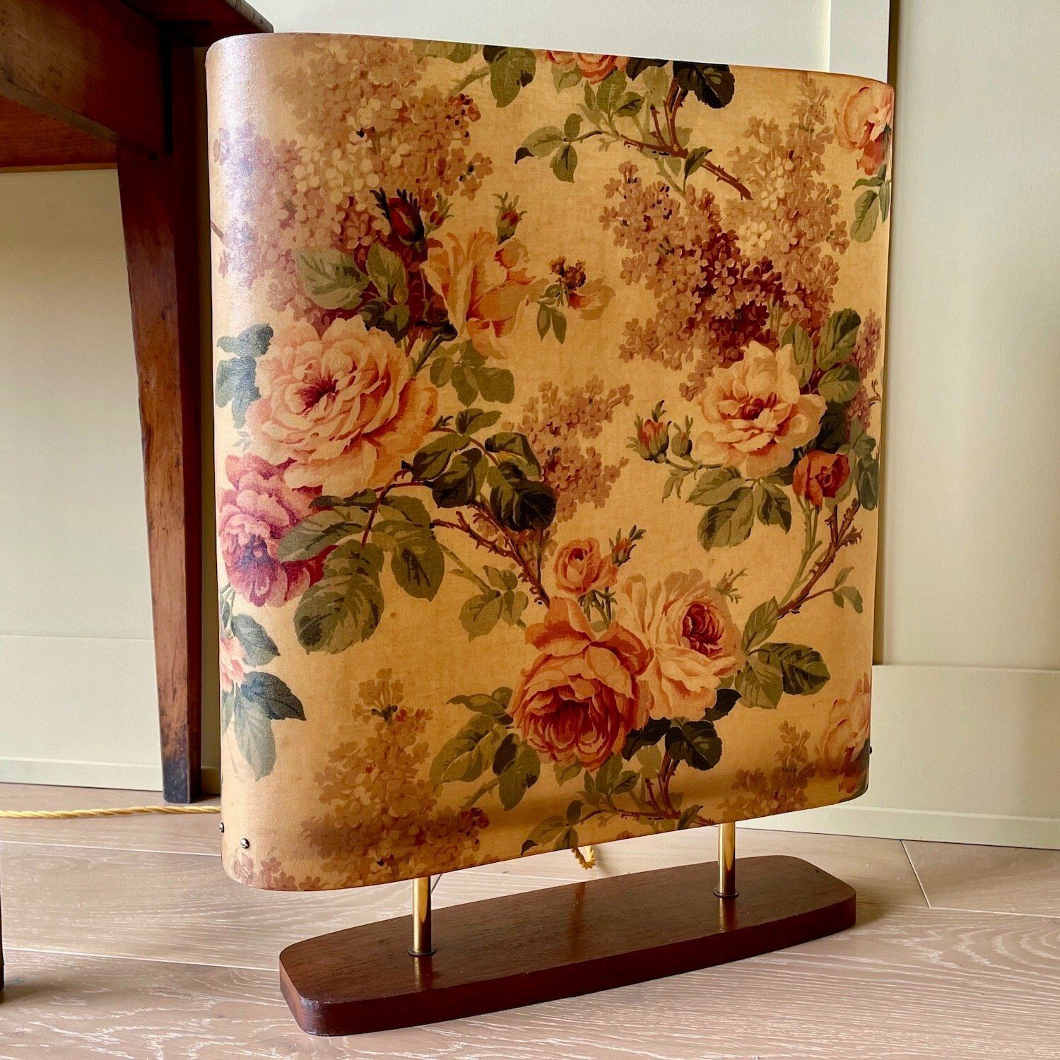 Mid Century Modern Chintz Fire Screen photo for sale