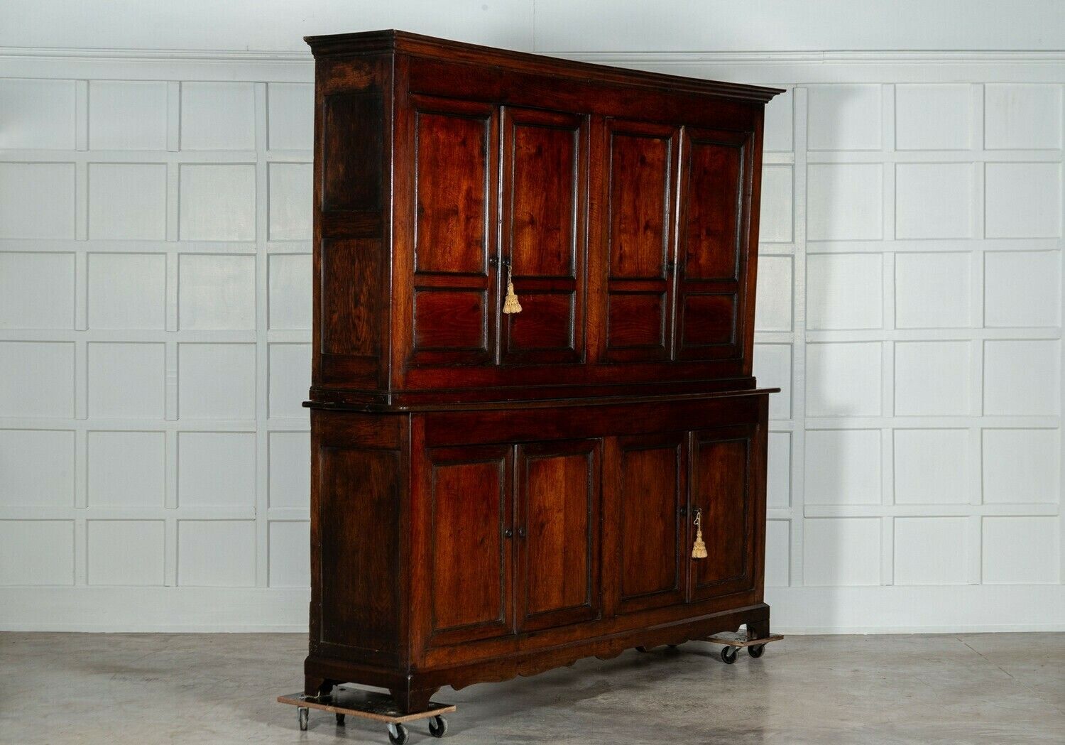 Large 19thc George III English Oak And Fruitwood Housekeepers Cupboard photo 14318.0