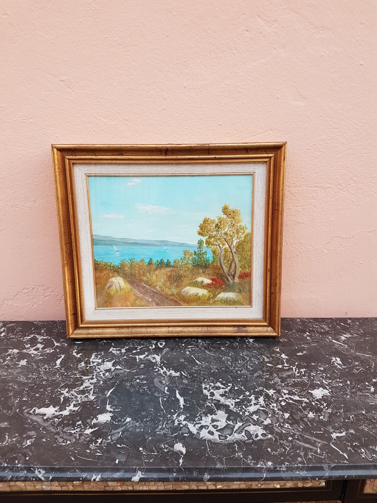 Adriatic Sea   Oil On Canvas Painting photo vintage