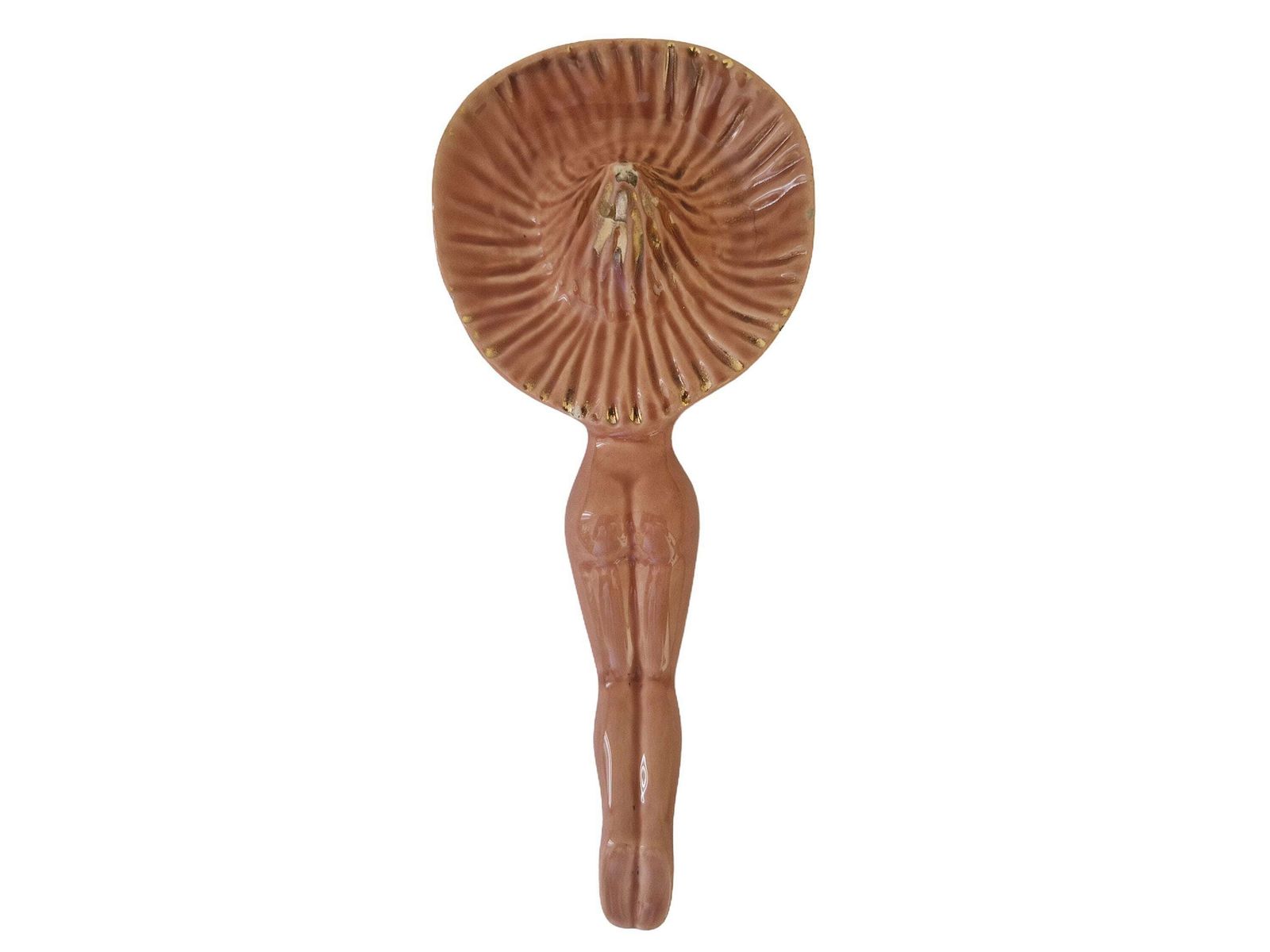 Mid Century Ceramic Pinup Lemon Juicer, Naked Lady In Sombrero Hat Wall Hanging Figurine photo Home Decor