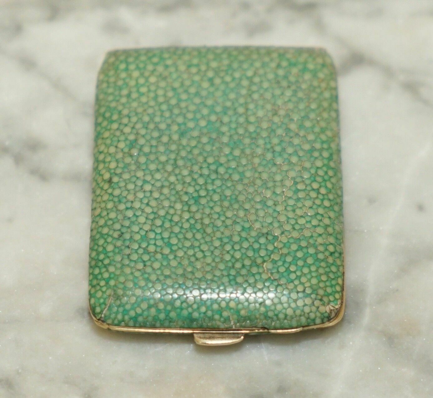 Lovely Antique Victorian Shagreen Shark Skin Vesta Case For Small Matches Etc photo furniture