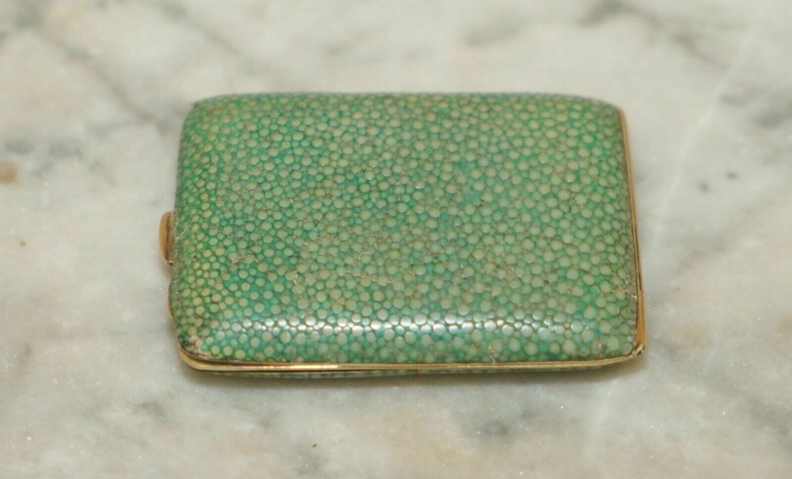 Lovely Antique Victorian Shagreen Shark Skin Vesta Case For Small Matches Etc photo 350.0