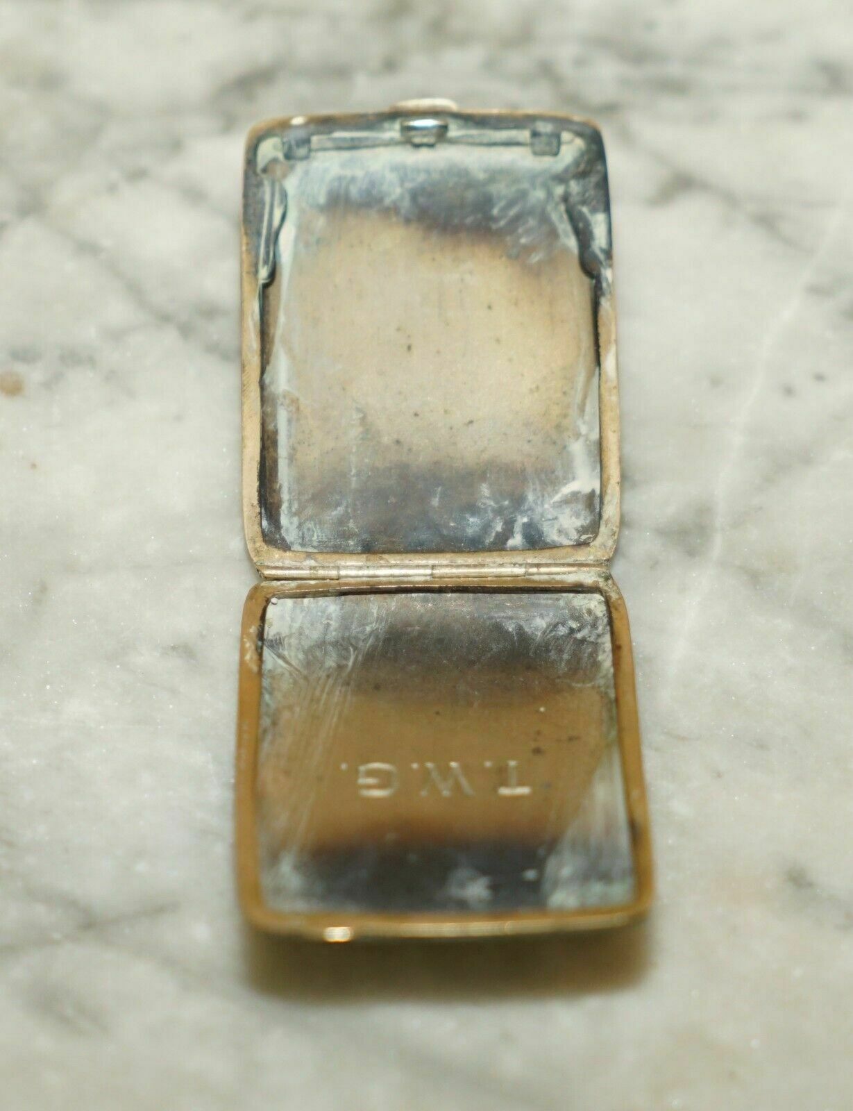 350.0 Lovely Antique Victorian Shagreen Shark Skin Vesta Case For Small Matches Etc photo