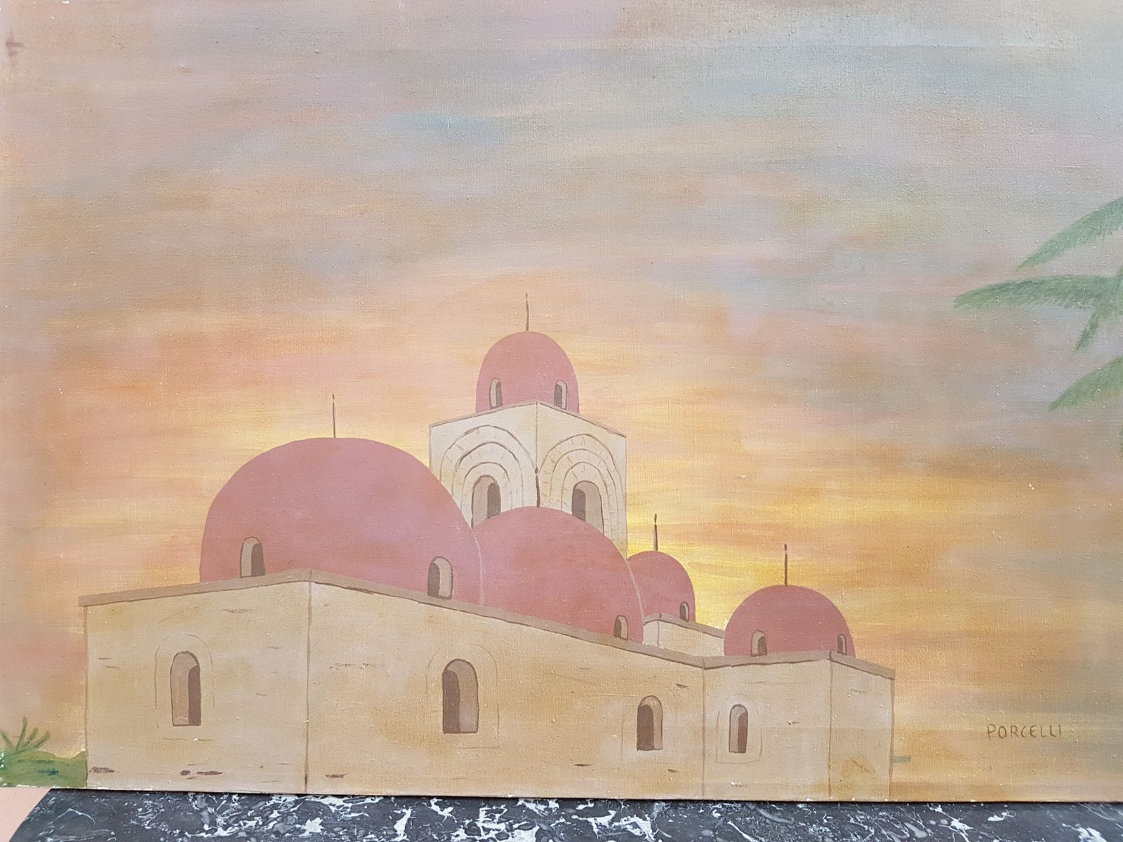 Religious Motive   Oil On Canvas Signed By Porcelli photo Art
