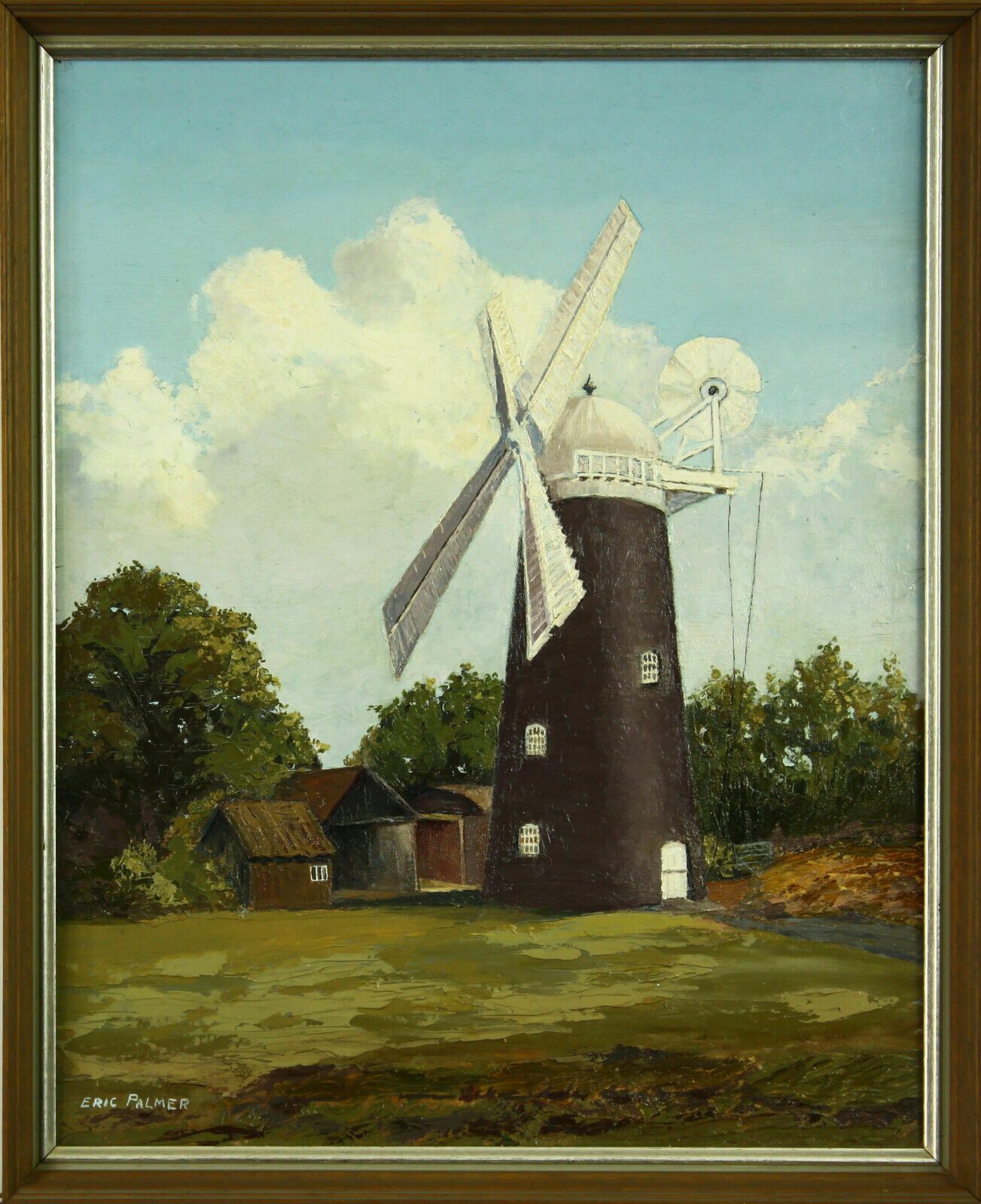 Oil On Card By Eric Palmer. Titled "Pakenham Mill"