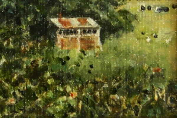 Oil On Board By Margaret Colman. Titled "The Bure Near Upton Dyke" photo for sale
