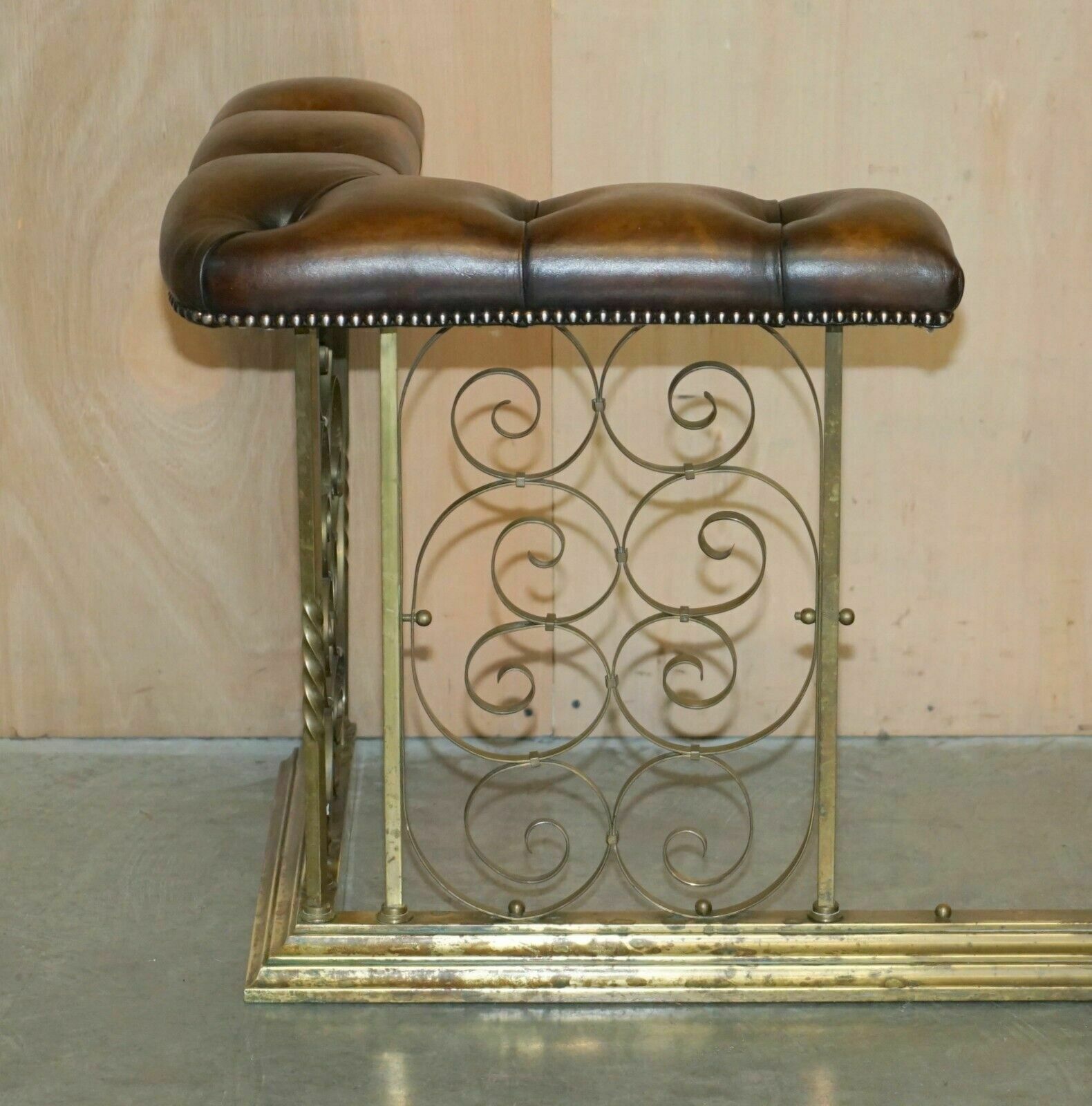 Antique Luxury Fully Restored Club Fender With Brown Leather Chesterfield Seats photo Home Fixtures