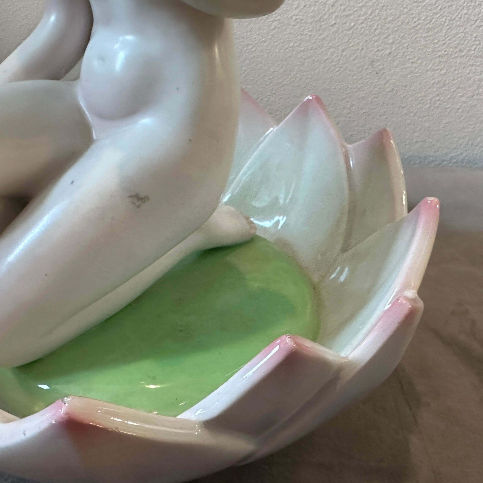 1940s Art Deco Porcelain Figure Of A Woman On A Flower By Giovanni Ronzan photo vinterior