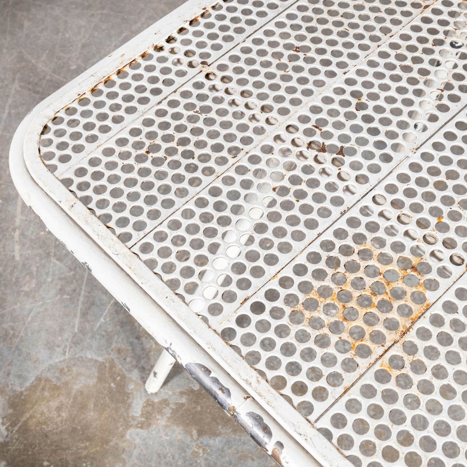 1950’s Original Rene Malaval White Square Outdoor Table photo furniture