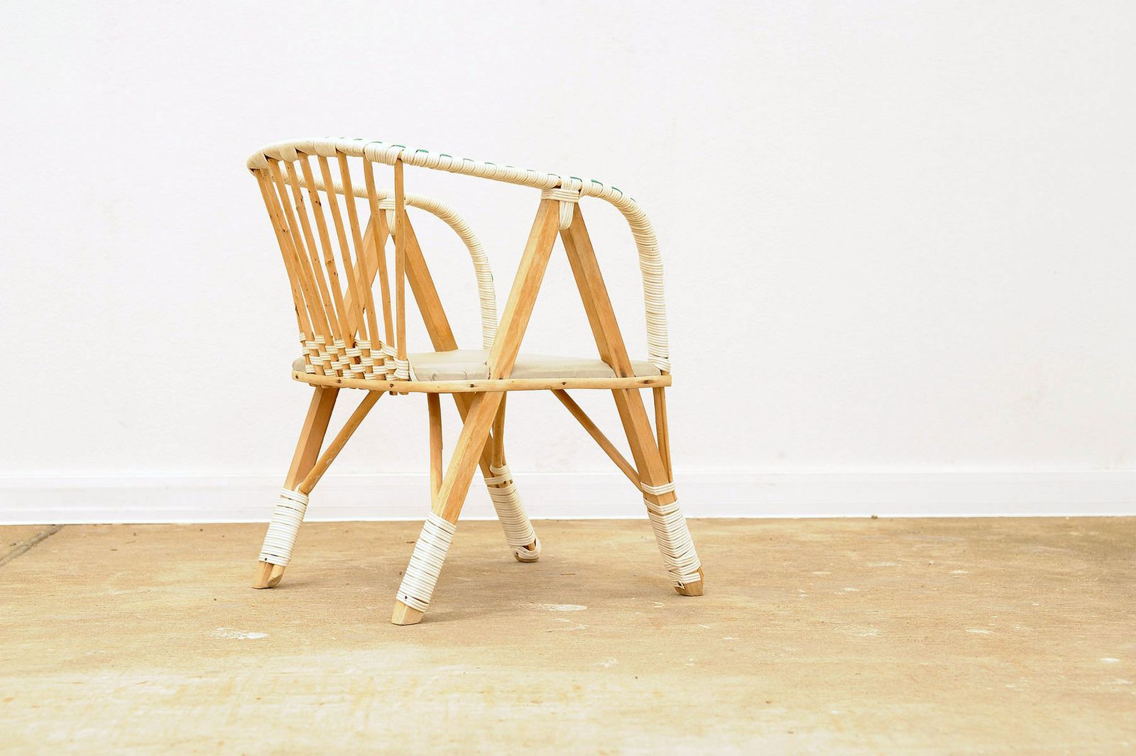 Very Small Children´S Wicker Chair, 1960´S, Czechoslovakia photo for sale