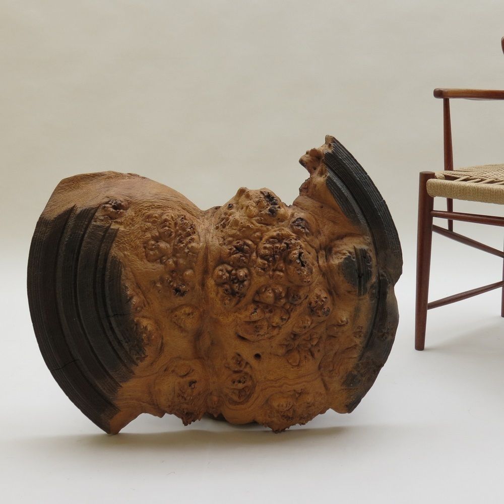 Very Large Handmade Mike Scott Chai Wall Sculpture In Burr Oak