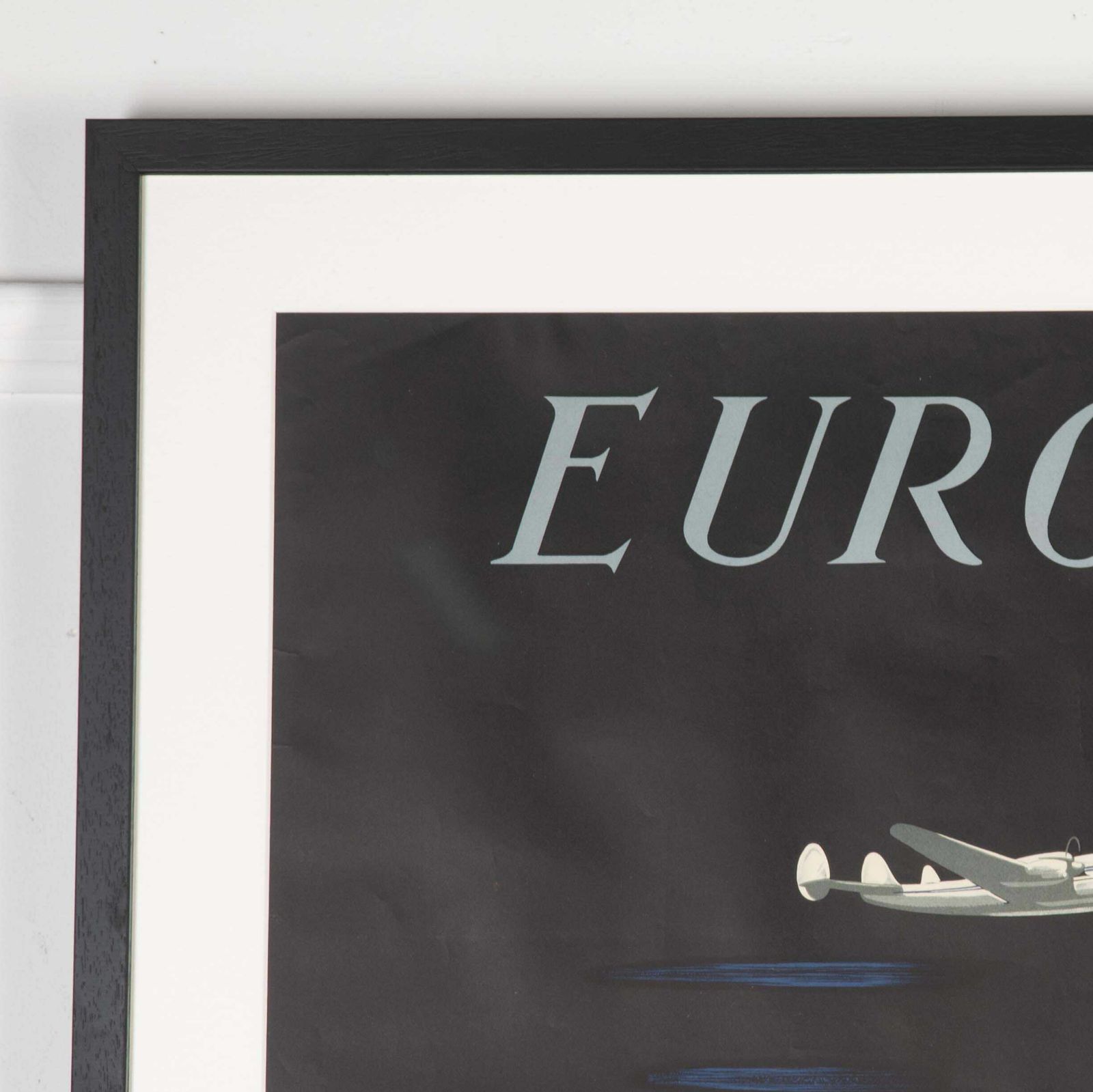 Vintage Framed Air France Europe Poster photo furniture