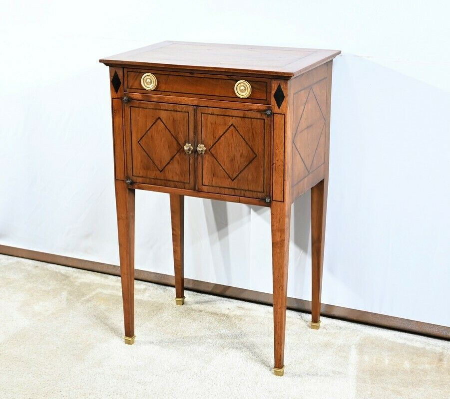 Small Living Room Furniture In Walnut, Transition Louis XVI / Directoire Style   1st Part XIX photo for sale
