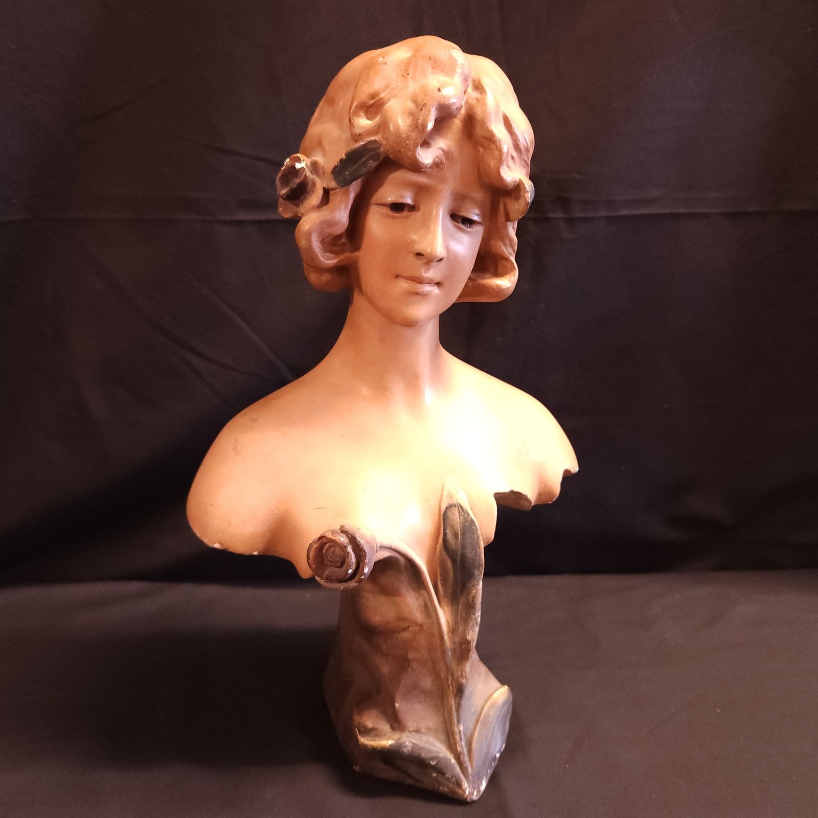 French Art Nouveau Plaster Bust