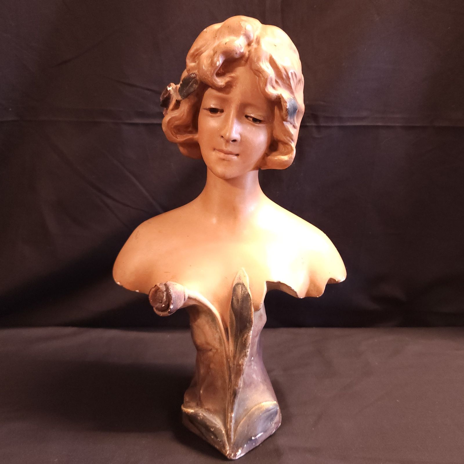 French Art Nouveau Plaster Bust photo furniture