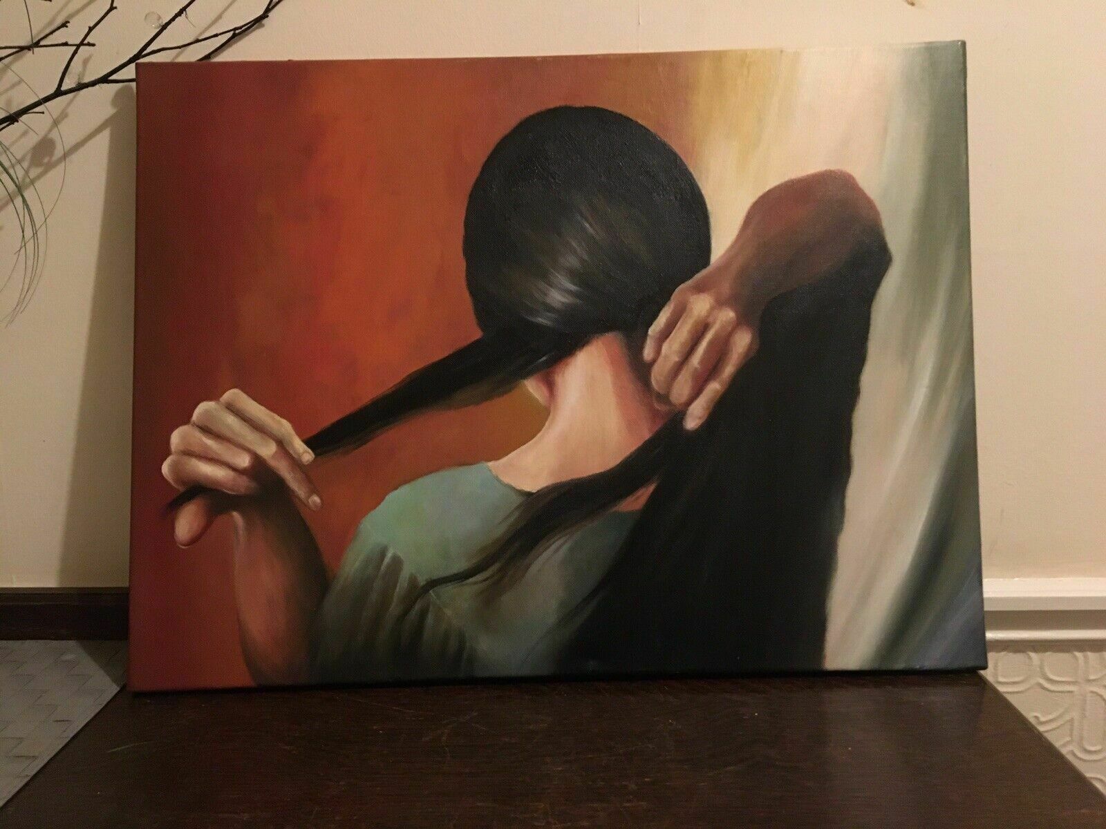 Modern Oil Painting Michael Borremans Influenced Hair Anti Portrait Excellent photo Art