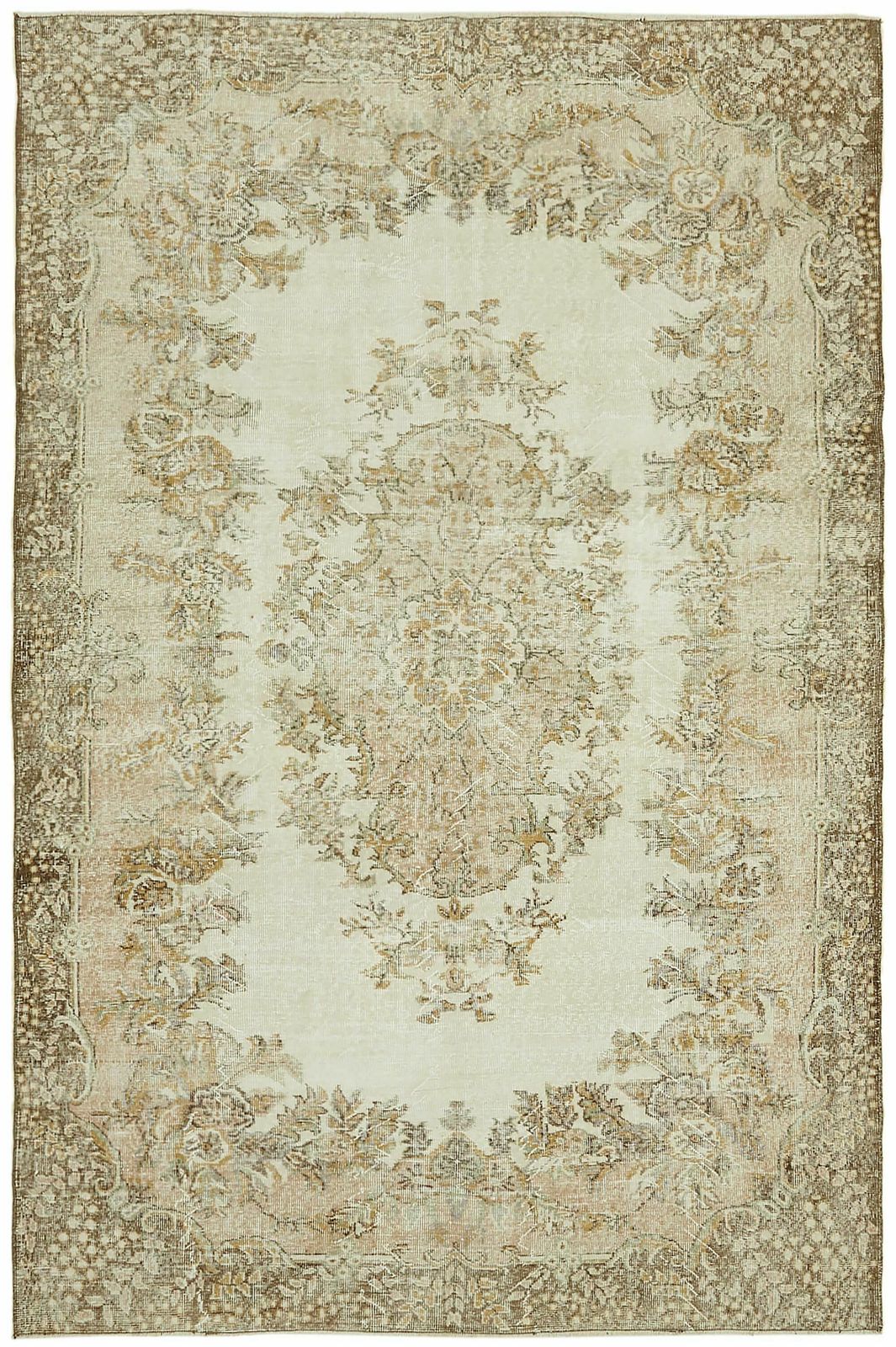 Handmade Beige Turkish Vintage Area Rug ( 214 Cm X 315 Cm ) photo furniture
