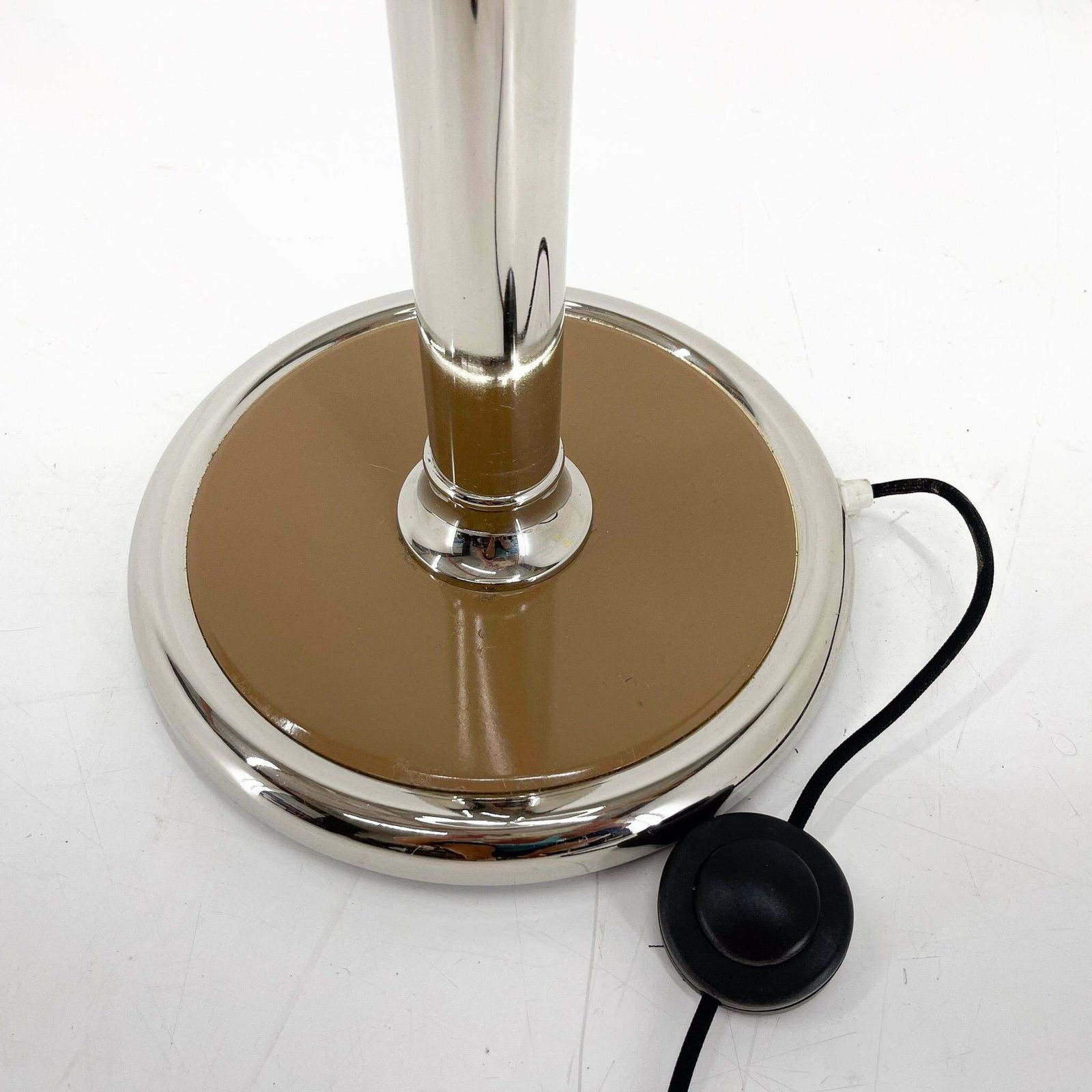 1950s Chrome & Wood Floor Lamp, Czechoslovakia, Restored photo vinterior