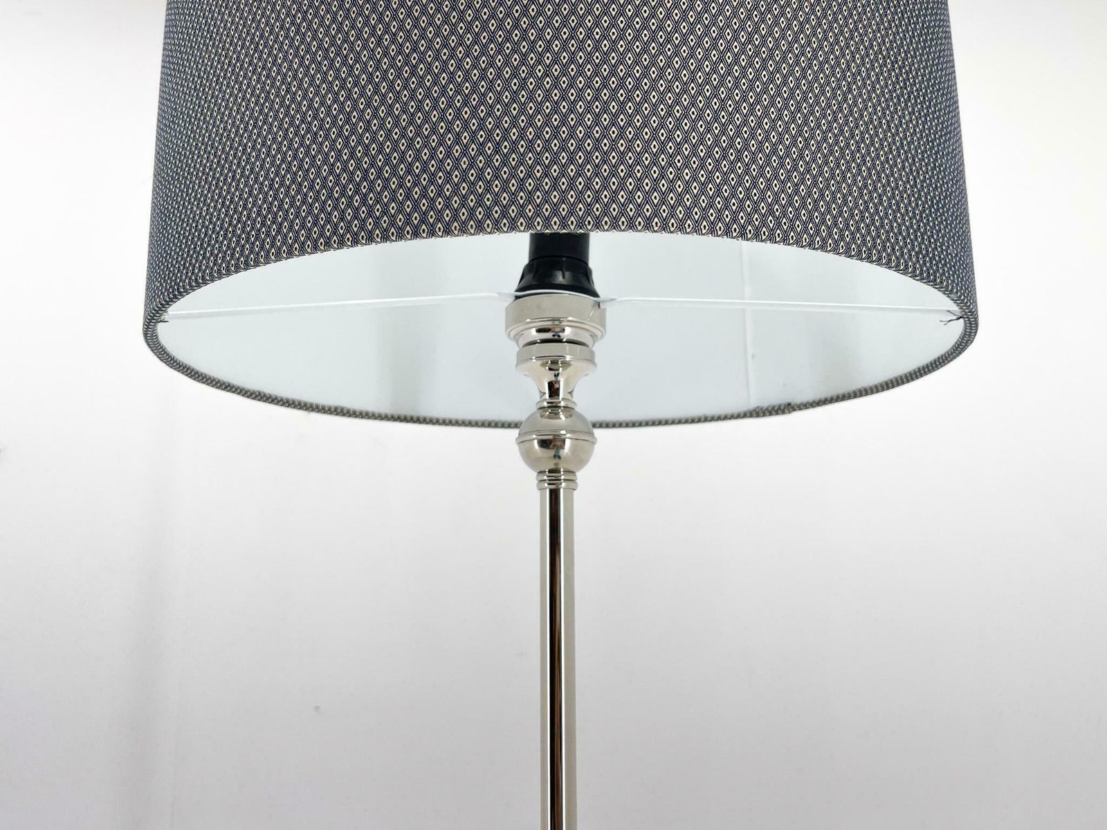 photo furniture 1950s Chrome & Wood Floor Lamp, Czechoslovakia, Restored