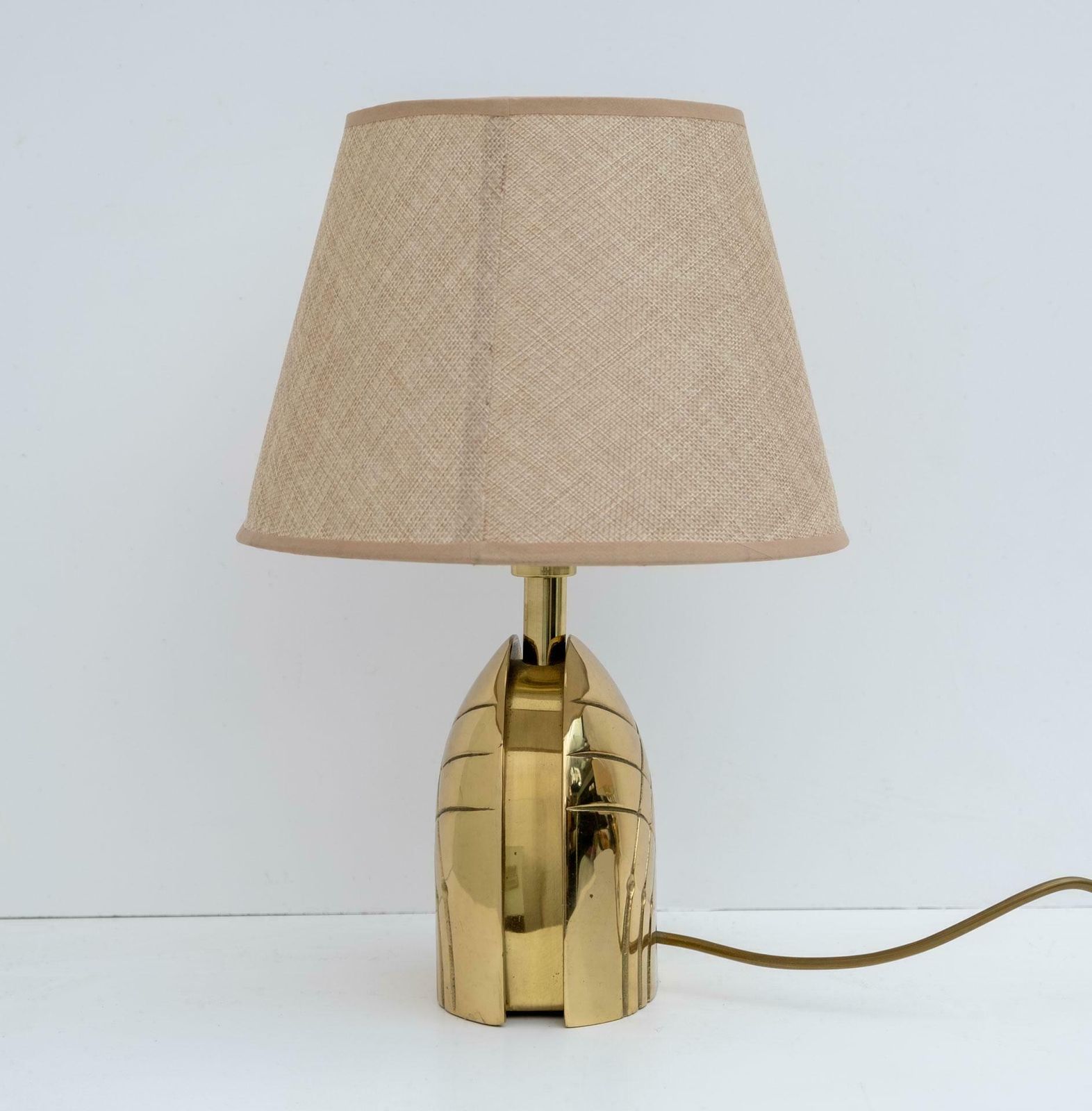 Pair Of Mid Century Modern Italian Brass Table Lamps, 1970s photo Lighting