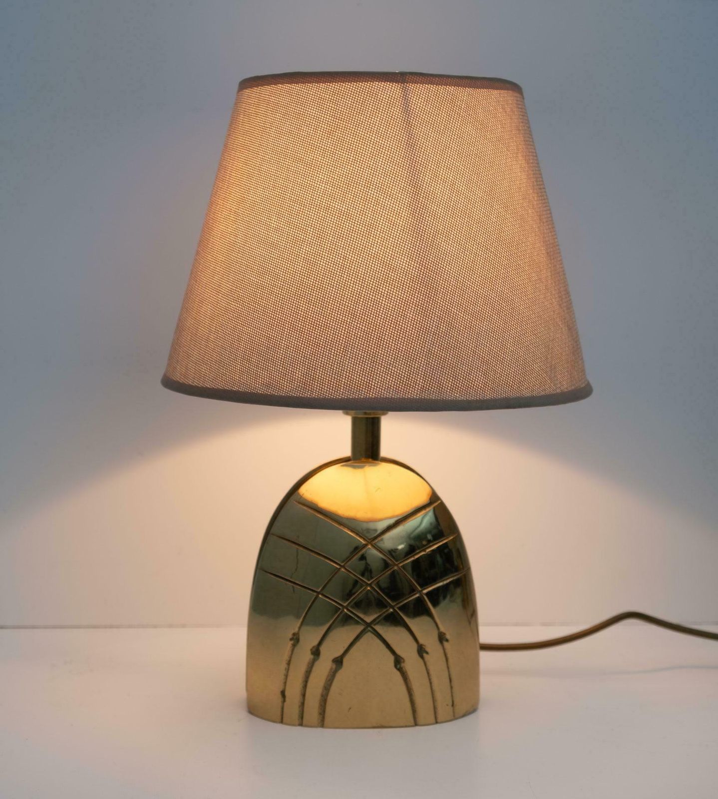 Pair Of Mid Century Modern Italian Brass Table Lamps, 1970s photo buy