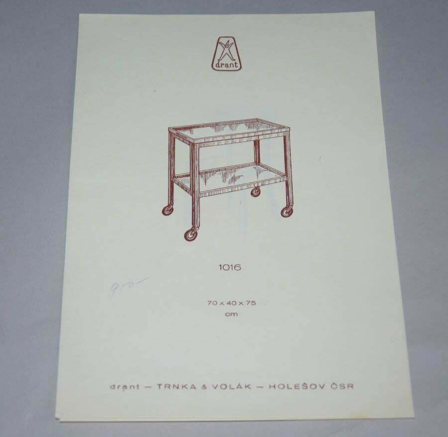 850.0 1940s Ancient Serving Table Drant Trnka And Volák Dřevoprůmysl Holešov photo