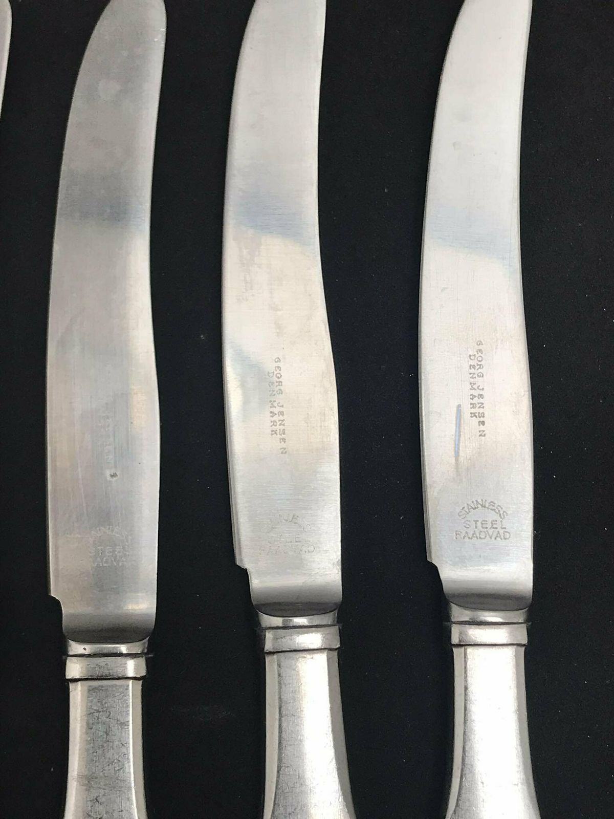 Mitra Georg Jensen Gundorph Albertus Set 6 Fruit Knives In Stainless Steel, 1940s Replacement Danish Cutlery Scandinavian Flatware photo 178.0