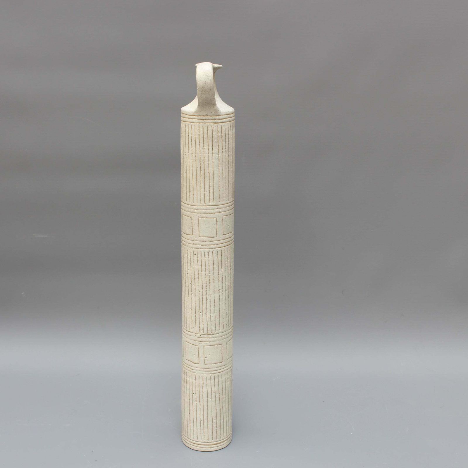 Italian Cylindrical Ceramic Vase By Bruno Gambone (Circa 1970s)   Large photo 8800.0