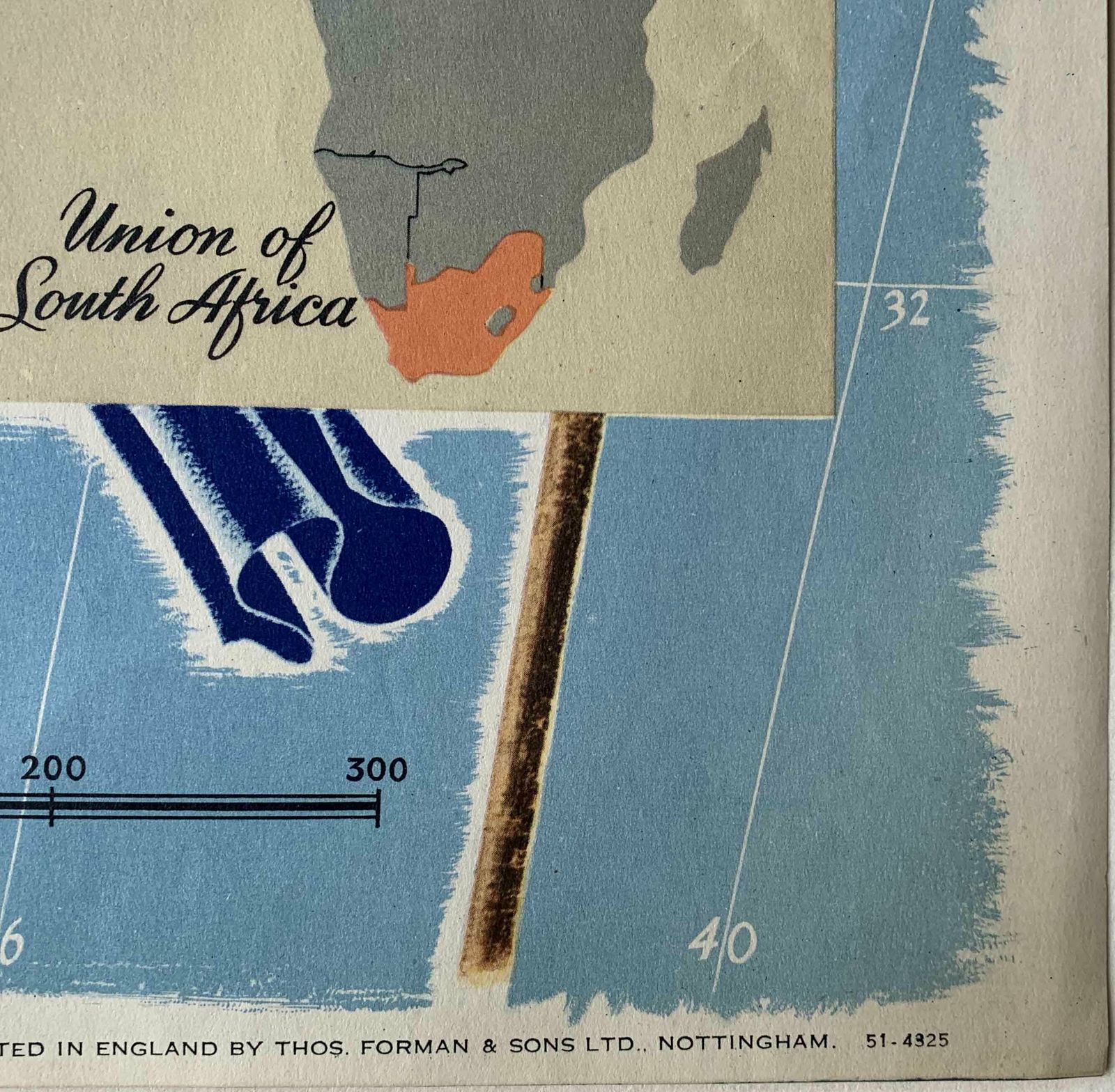 Travel: Unusual Vintage Illustrated Pictorial Poster Map For The Union Of South Africa 1940s photo vinterior