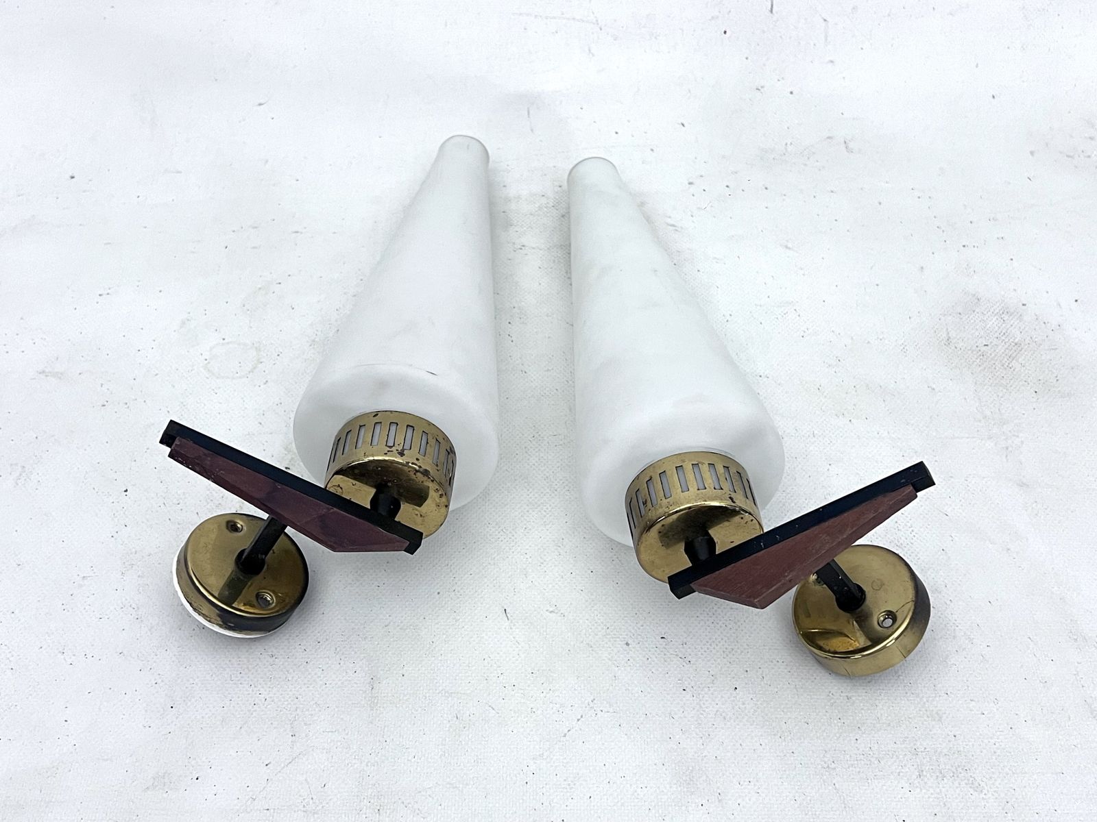 Mid Century Pair Of Sconces In Stilnovo Manner. Italy 1950s photo for sale